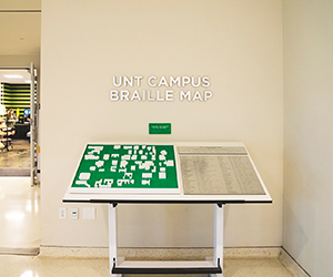 Braille map on display