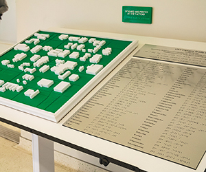 Braille map as seen from side