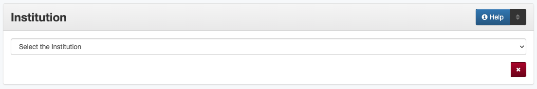 Screenshot of institution element in metadata editing system.