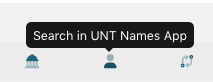 Screenshot of hover text for UNT Name App.